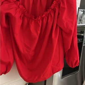 Red off shoulder blouse NWT medium